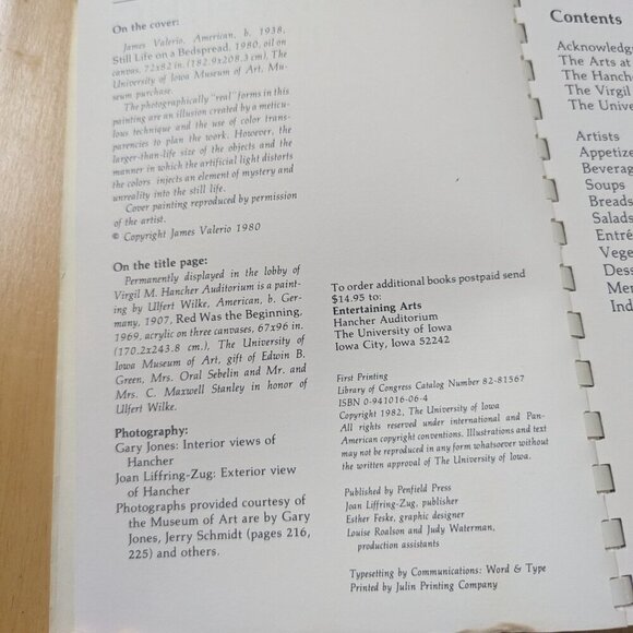 VINTAGE Entertaining Arts Menus and Recipes from University of Iowa 1982 - Picture 4 of 7